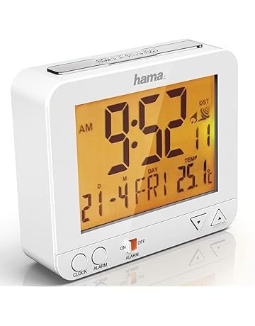 Uhren Wecker Amazon De - hama funk wecker rc550 sensorgesteuerte nachtlichtfunktion schlummerfunktion temperatur und datumsanzeige schwarz