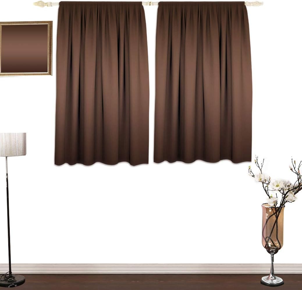 Amazon Com Alexdemo Ombre Blackout Curtain Dark Chocolate Brown Color Inspired Ombre Design Room Decorations Digital Print Window Curtains 2 Panels Set Each Panel 27 5 W X 45 L Brown Home Kitchen