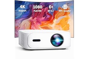 Boss Projector A5 Android 1080p Full HD Projector, 4000 Lumens LED, Auto Keystone & Auto Focus, Dual-Band WiFi & Bluetooth, H