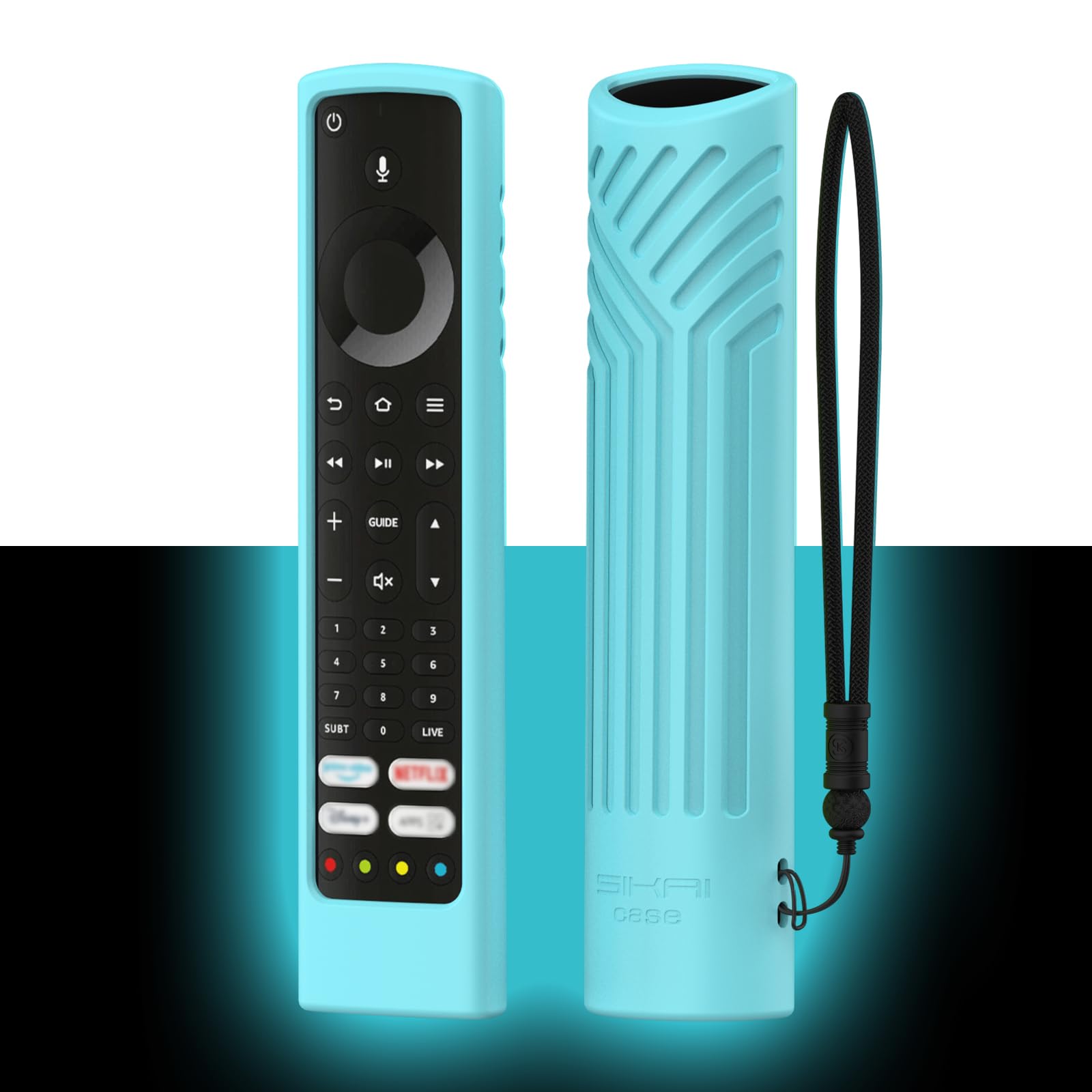 Sikai Universal Remote Control Cover for Xiaomi Fire Smart TV F2/TCL YKF494-B204/TOSHIBA CT-8565 Cover/JVC RM-C3253,Fire Bluetooth Shell with Alexa Protective Case(Turquoise Blue)