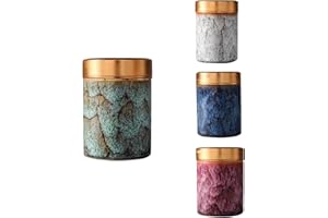 NS Online Small Mini Urns 4 Piece -Ceramic Metal Screw lid Keepsake 2.5 inches Urns Set of 4， Funeral Memorial Urn Hold 3.5 Cubic inches for Human Ashes, and Pet