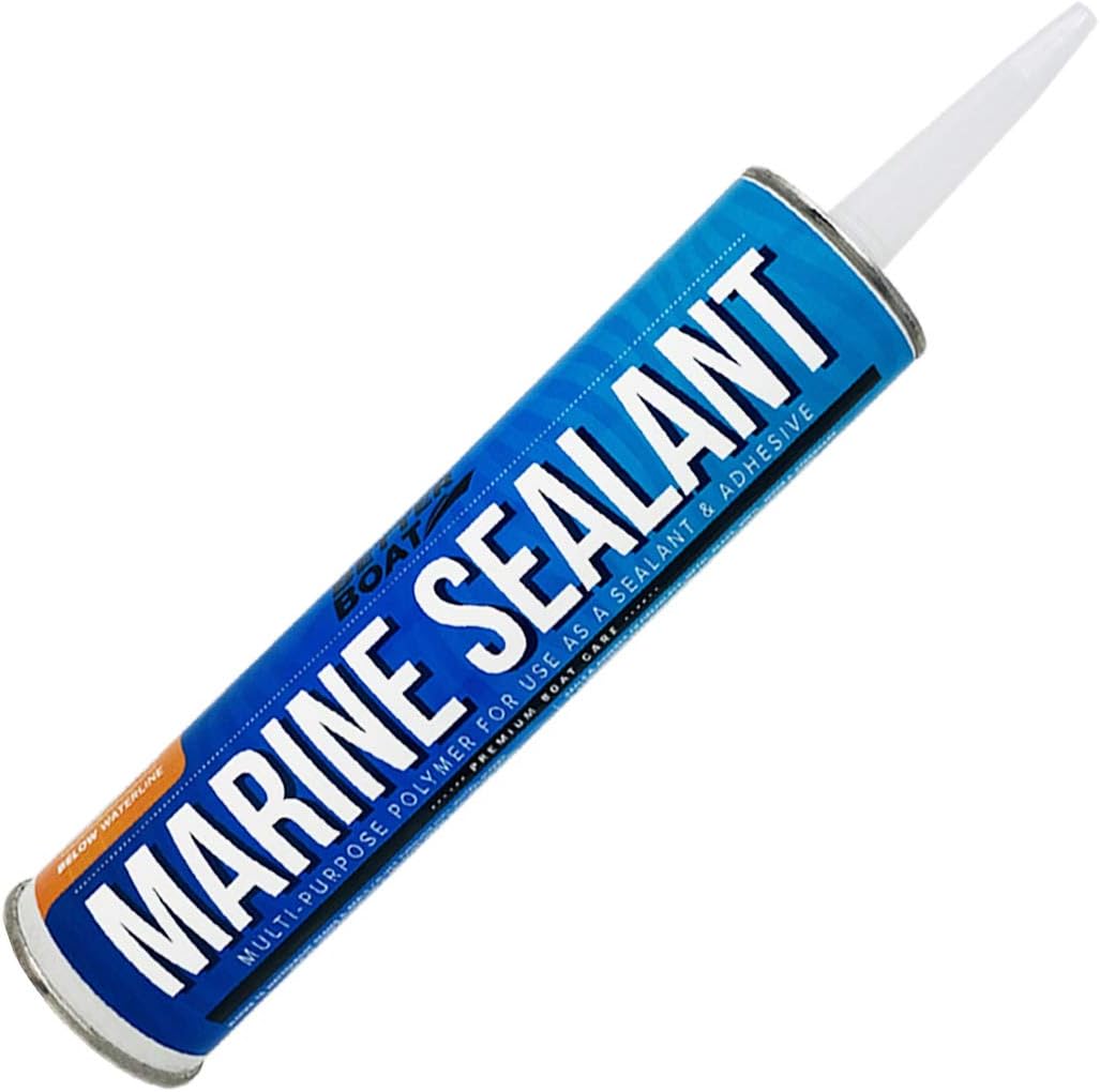 Marine Sealant and Adhesive Waterproof Marine Grade Sealant for Boat and RV - White 10oz