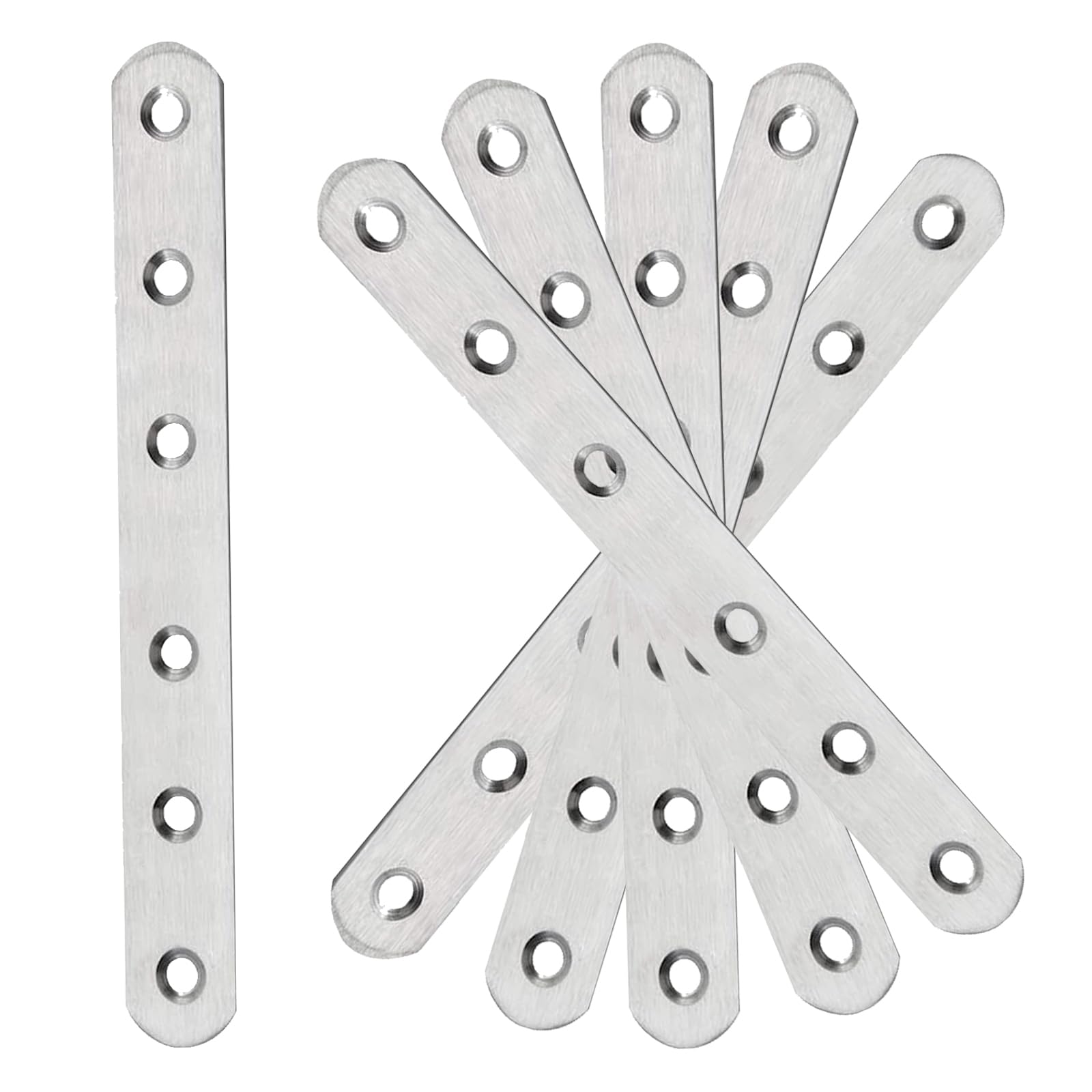 6 pieces perforated plate, stainless steel wood connectors, metal connectors, for use in many furniture, such as tables, chairs, cupboards (silver)