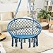 TOPWAY Hammock Chair Macrame Swing, 330 Pound Capacity, Hanging Chair with Cotton Rope for Indoor, Outdoor, Home, Patio, Deck, Yard, Garden, Blue