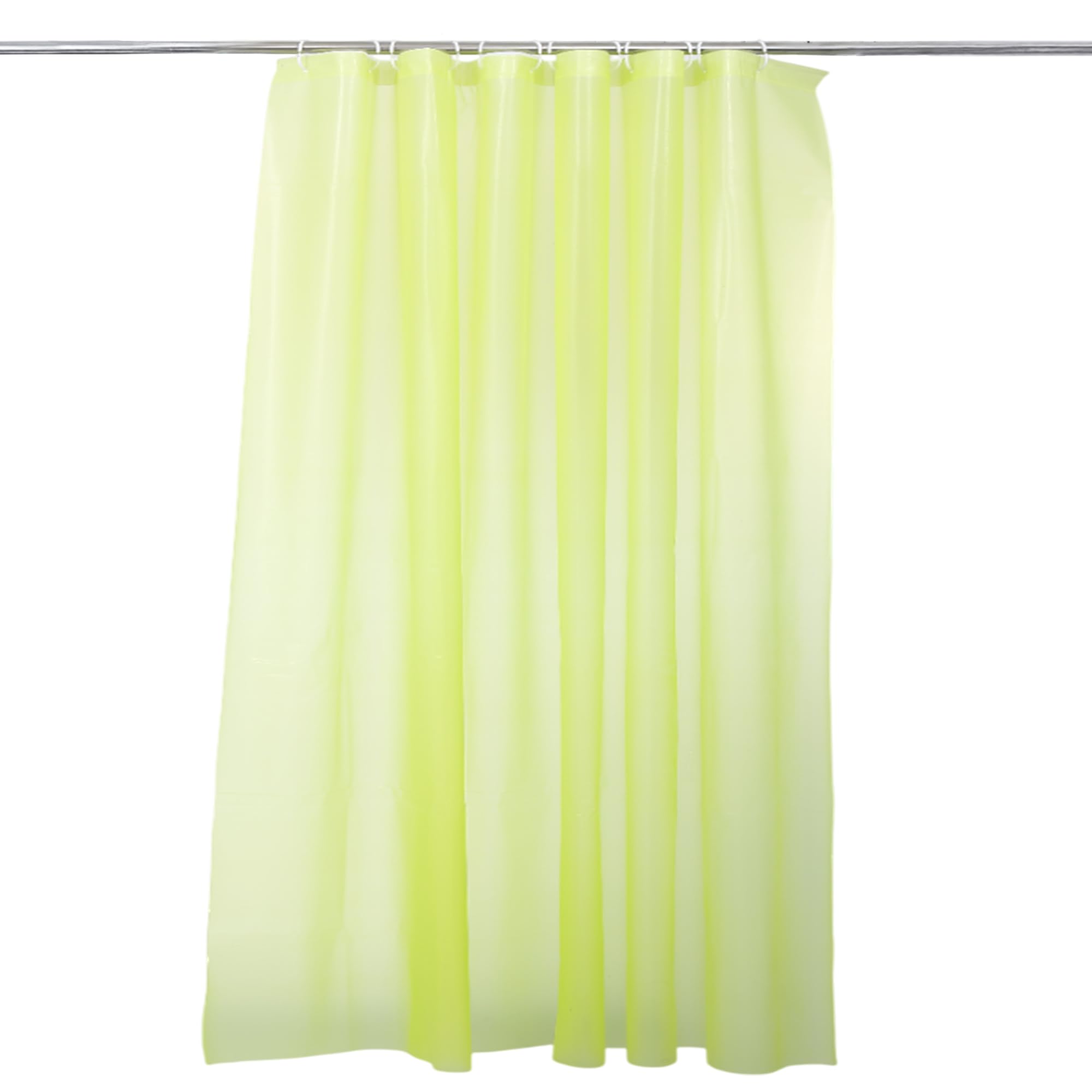 WedDecor Shower Curtains Mould Proof Resistant, Waterproof PEVA Shower Curtain Heavy Duty Bathroom Curtains, 12 White Plastic Hooks, 180cm x 180cm, Lime Green