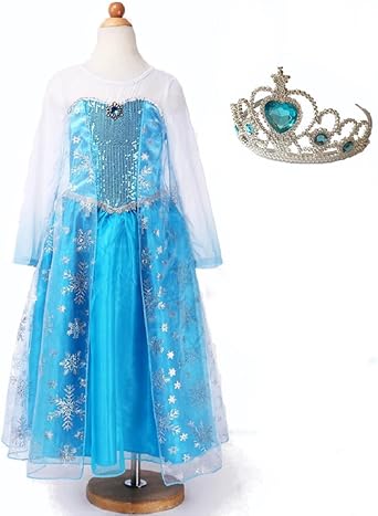 Amazon アナと雪の女王 エルサ ワンピース ティアラ付 キッズコスチューム 100cm キッズコスチューム ホビー