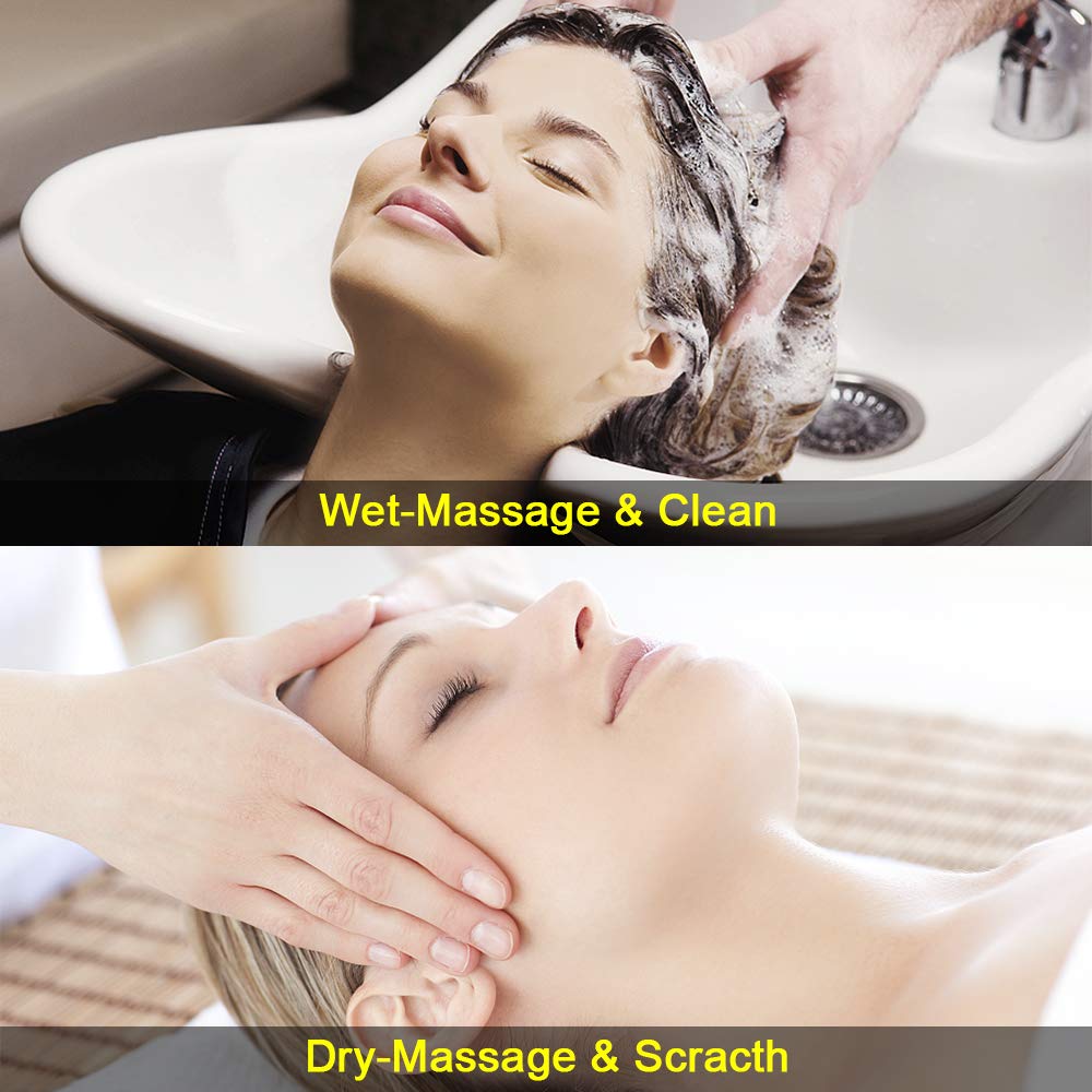 Wet Dry Hair Massager, STURME Shampoo Brush for People and Pets, Shampoo Scrubbing, Silicon Brush(Green)