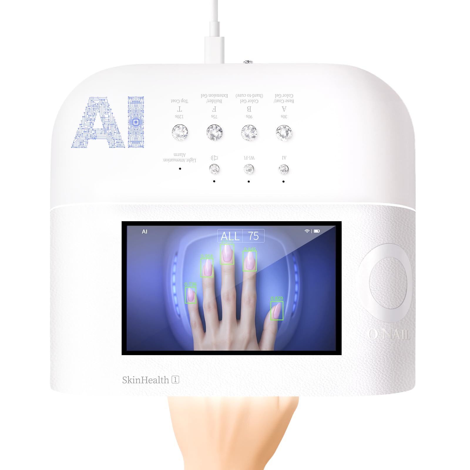 Photo 1 of AI Health Nail Lamp-ONAIL AI Precision Scan,Reduce Excess UV Skin Damage-2in1 AI Computer&Nail Dryer with HD Visible Screen,109 LEDs 2X Faster Curing,Nail Curing Lamp for Salon and Home