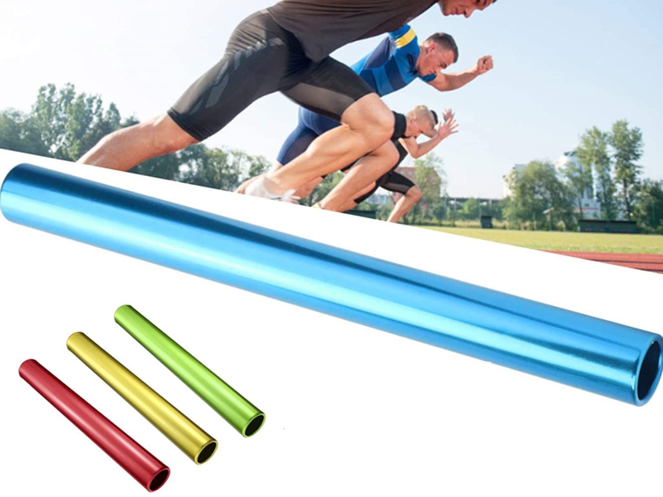 HNJZX Relay Running Baton, Aluminium Relay Batons Sporting Goods Running Relay Batons Track and Field Relay Batons Sticks, for Track and Field Outdoor Field Race Tools (4 Assorted Colors)