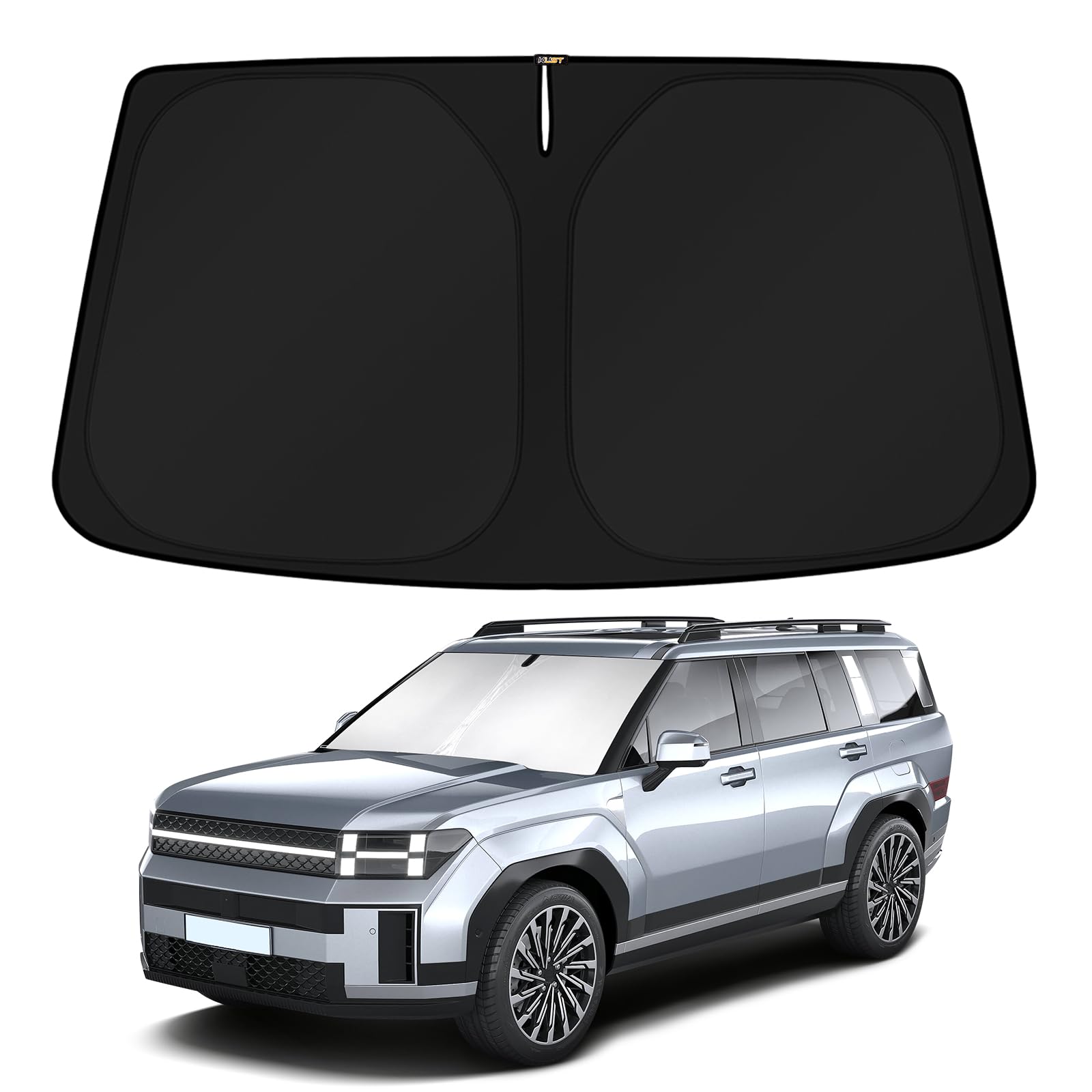 Photo 1 of KUST Windshield Sun Shade for 2024 2025 2026 Hyundai Santa Fe Custom Fit Sunshade Accessories Window Sun Visor Protector Foldable Blocks Sun UV Rays
