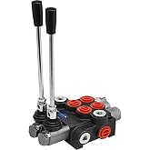 Vevor 2 Spool Hydraulic Directional Control Valve Double Acting Control Valve 11 GPM 3600 PSI SAE Port for Tractors Loaders Tanks Black