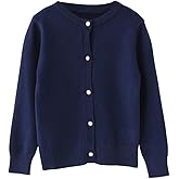 SMILING PINKER Girls Cardigan Sweater School Uniforms Button Long Sleeve Knit Tops