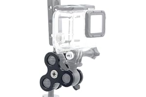 MOUDOAUER Alloy Triple Holes Ball Clamp 3 Mount Hole for Underwater Photography Diving Light System, Photography Diving Camera Accessories