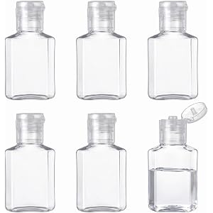 6 Pcs 1 oz Travel Bottles, Refillable Travel Size Toiletries Bottles | Plastic Empty Portable Liquid Bottle with Flip Caps Sm
