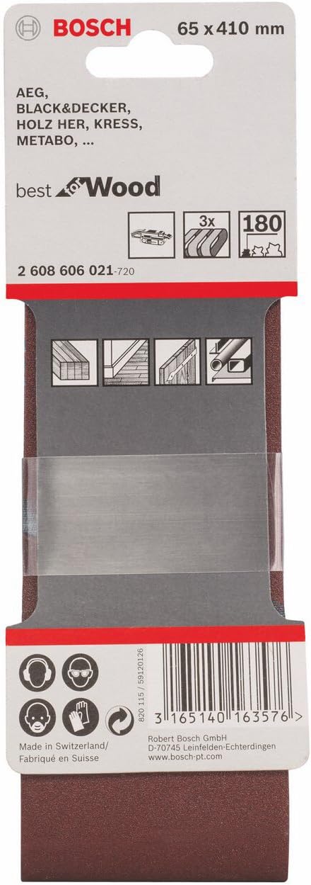 Bosch 3X PRO Paint on Wood and Hardwood X440 Sanding Belt for Sanders (for Paint on Wood Hardwood, 65 x 410 mm, Grit 180 - Image 3