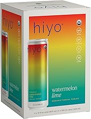Hiyo Organic Social Tonic - Watermelon Lime, 4 pack - N.A. Functional Seltzer, Sparkling Water Crafted with Organic Adaptogen