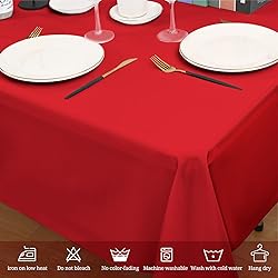 REWOMC 10 Pack Polyester Tablecloth 60 x 102 Inch