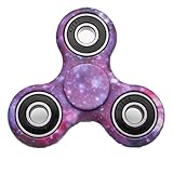 EDC Hand Fidget Tri-Spinner Finger Spinner Focus Reduce Stress Tool (Purple Starry Sky)