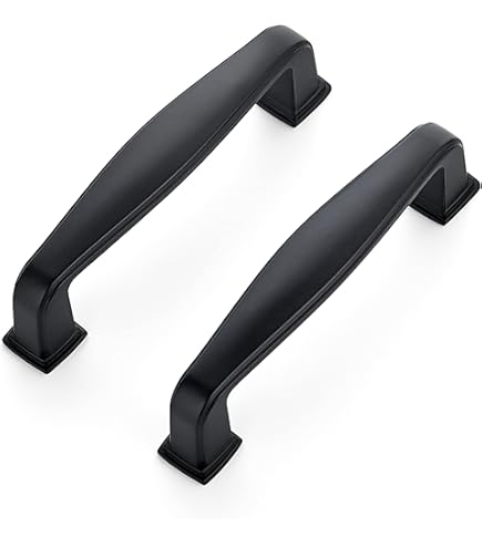 Khtumeware - Paquete De 20 Tiradores En Color Negro Mate Para Armarios Con Orificio Central De 8 Pulgadas (203 Mm), Tiradores Para Armarios De Cocina, Herrajes Para Armarios, Tiradores De Cocina