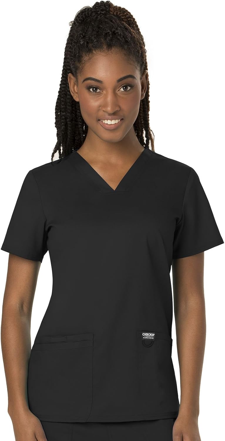Cherokee Workwear Revolution Women's V-Neck Scrub Top: Clothing