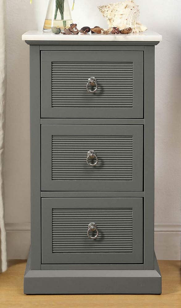Bath Acme Swart Marble Top Floor Cabinet In Gray And White Home