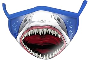 WILD REPUBLIC Wild Smiles Shark Face Mask, Reusable & Washable, Half Face Mask, Marine Life Theme, Kids Unisex Costume Mask