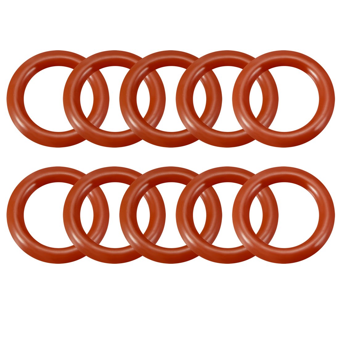 sourcingmap Silicone O-Ring, 19mm OD, 12.8mm ID, 3.1mm Width, VMQ Seal Rings Gasket, Red, Pack of 10