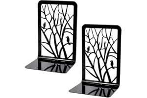 RONGJI JEWELRY Book Ends, Bookends, Book Ends for Shelves, 1Pair Non Skid Metal Heavy Duty Bookend for Books, Book Divider Decorative Holder, Abstract Art Desgin Book Stopper Supports for Office, Home (1pair A)