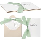 Watersay 2 Pcs Wedding Day Cards for Mother and Father with Bow Ribbon and Envelopes, 1 to Mother on My Wedding Day Card, 1 to Father on My Wedding Day Card, Parents Gifts of the Bride Groom Gifts