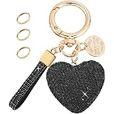 Keychain for Women Girls Bling Heart/Star/Strawberry Key Chain Accessories for Key/Backpack Bag Charm