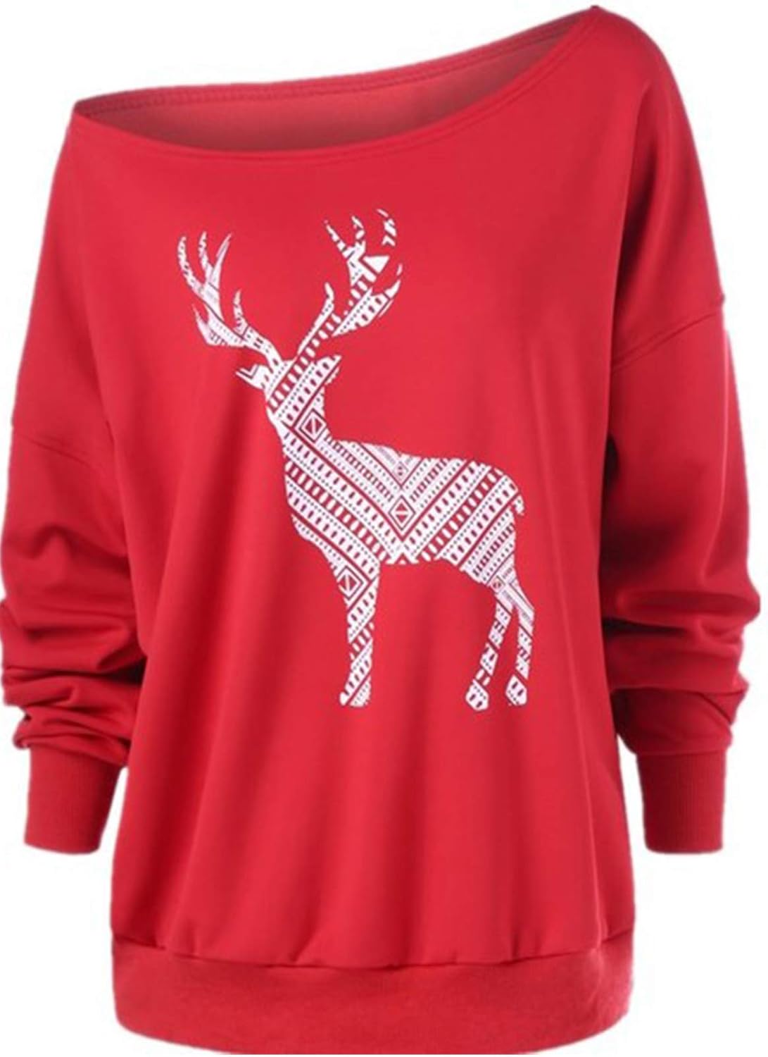 Qixiu Weihnachts Sweatshirt Damen - Lustiger Weihnachtsmann Print & Gemütlicher Rundhals
