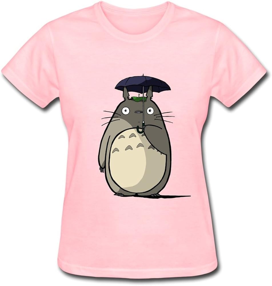 WSB Women's Tshirt Cool Totoro Design Tees Pink