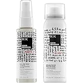 IGK GOOD BEHAVIOR Smoothing Frizz Fighters Travel Set | 4-in-1 Prep Spray + Spirulina Protein Smoothing Spray | Frizz Control + Heat Protectant | Vegan + Cruelty Free
