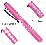 RISEMART Pen Torch 2Pcs LED Pen Light Pupil Gauge 5cm Ruler Nurse EMT Purple view 2