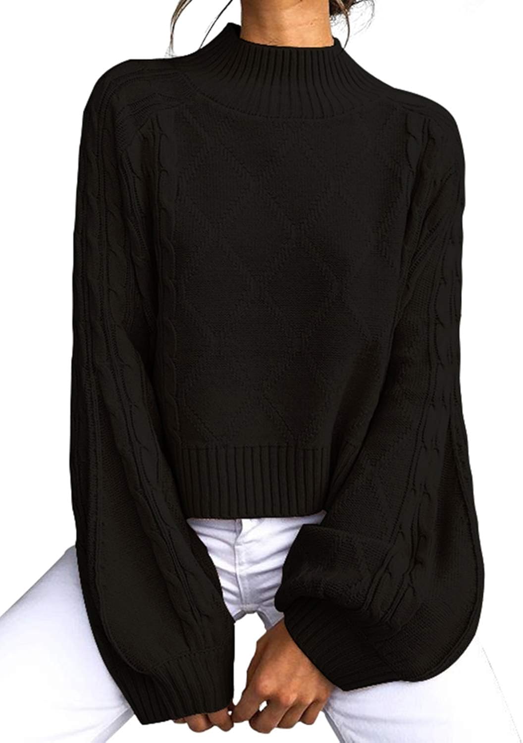 mock turtleneck blouse