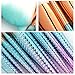 CINIDY Mermaid Makeup Brushes Set 11pcs 3D Green Gradient Synthetic Kabuki Foundation Blending Blush Eyeliner Face Powder Brush