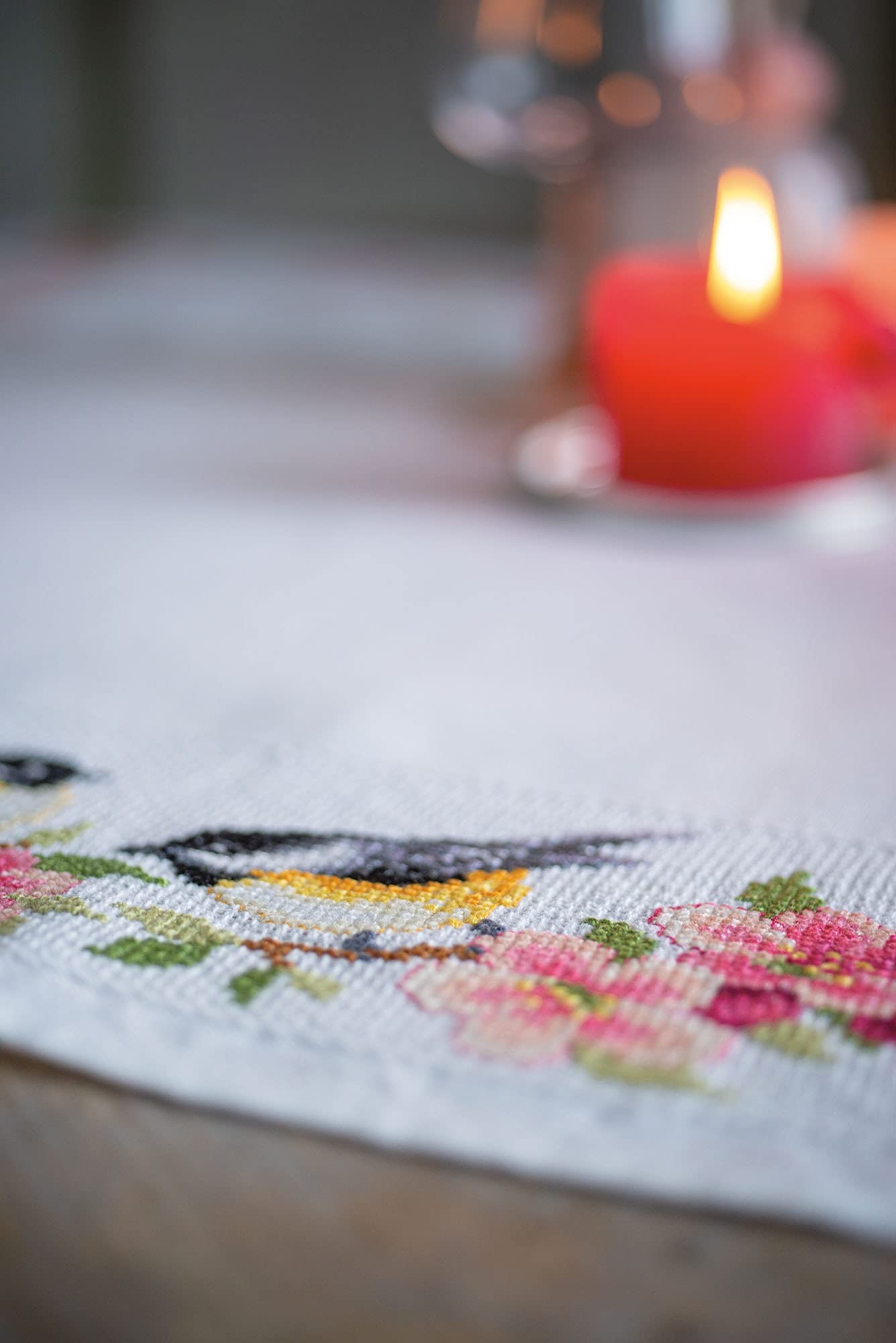 Vervaco Birds and Blossoms Embroidery Kit (10.5 Count), 80 x 80 cm