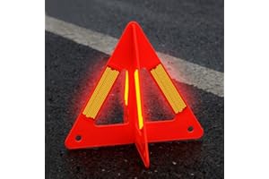 STOBAZA 3Pcs Emergency Road Triangle Reflective Warning Signs Foldable Car Safety Triangles for Trunk Storage and Night Visib