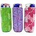 Slim Can Sleeves - Set of 6 Can Neoprene Beverage Coolers (Floral)