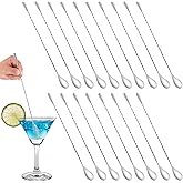 18 Pcs Bar Spoon Cocktail Mixing Spoon 12 Inches Stainless Steel Long Drink Stirrers with Spiral Handle for Cocktail Shaker, Silver