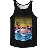 Rave Tank Tops Men Beach Tank Tops Graphic Summer Funny Sleeveless EDM Outfits Patriotic Shirts Up to 3XL