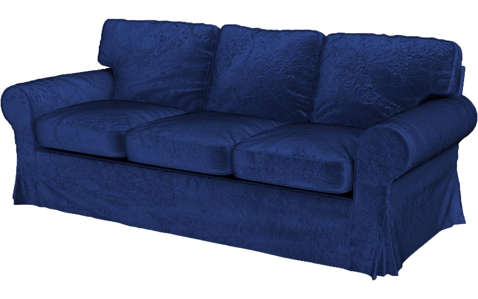 Photo 1 of Velvet Pets Friendly Sofa Covers Custom Made Compatible for IKEA Ektorp Three Seat Sofa Slipcovers (Velvet Blue Ektorp 3)