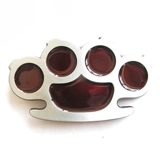 Buckle Men's Brass Knuckles Belt Buckle (Red) Amazon.in Clothing