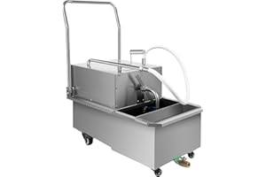 BGYUHWQ Commercial Mobile Fryer Filter Machine, 550W 110V 55L/14.53 Gallon Oil Filtration System, Oil Pump Flow 8.45 Gallons Per Minute (Style 1)