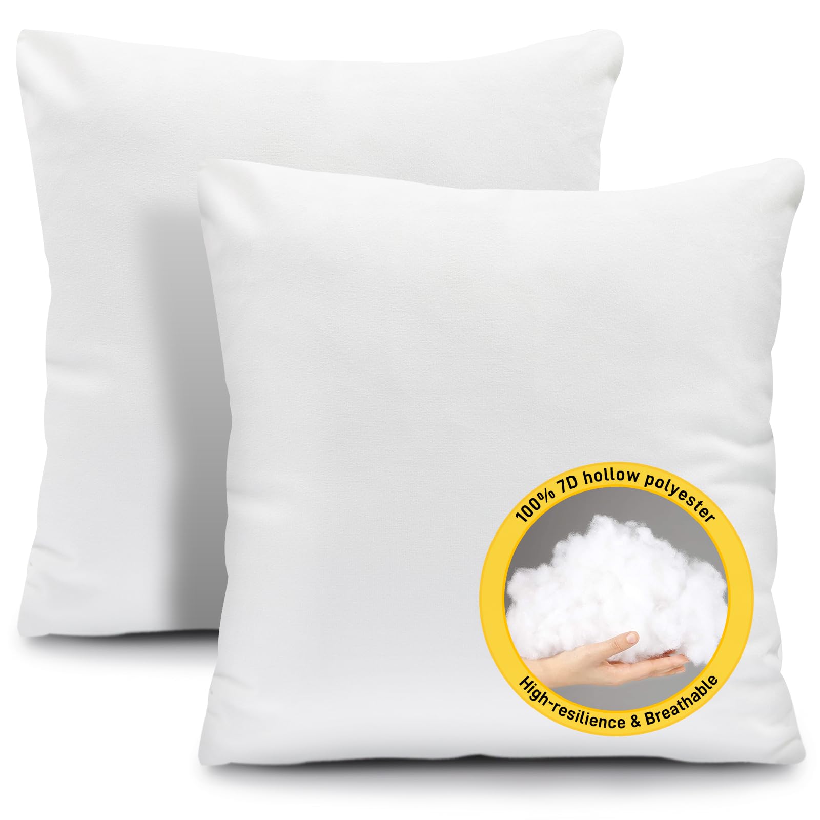 Photo 1 of Fixwal 2pack Pillow Inserts, 26x26 Inches White Polyester Indoor Decorative Euro Pillow Inserts, Square Form Throw Pillow Stuffer for Bed Couch Car