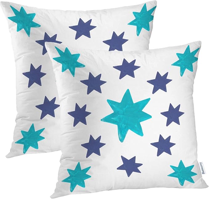 Batmerry Blue Turquoise Decorative Pillow Covers, 22 x 22