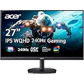 Acer Nitro 27 Inch WQHD 2560 x 1440 ZeroFrame Design IPS Gaming Monitor | AMD FreeSync Premium | Up to 240Hz Refresh | Up to 0.5ms | One Display Port 1.2 and Two HDMI 2.0 Ports | KG271U W3bmiipx