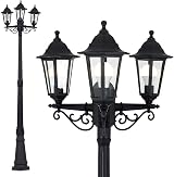 MiniSun Traditional Victorian 1.95m Outdoor Lamp Post Light Black 3 Way 15W LED view 7