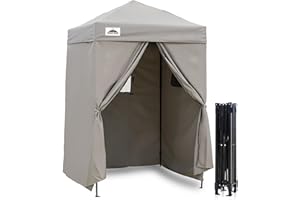 EAGLE PEAK Flex Ultra Compact 5x5 Pop-up Canopy, Sun Shelter, Changing Room, Portable Privacy Canopy Cabana for Pool, Fashion Photoshoots, or Camping, Gray