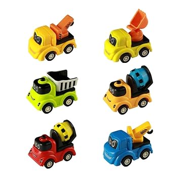 Kiwilon Cars Toys Set for Kids with Friction Pull Back Function ( Construction Vehicle Toys )